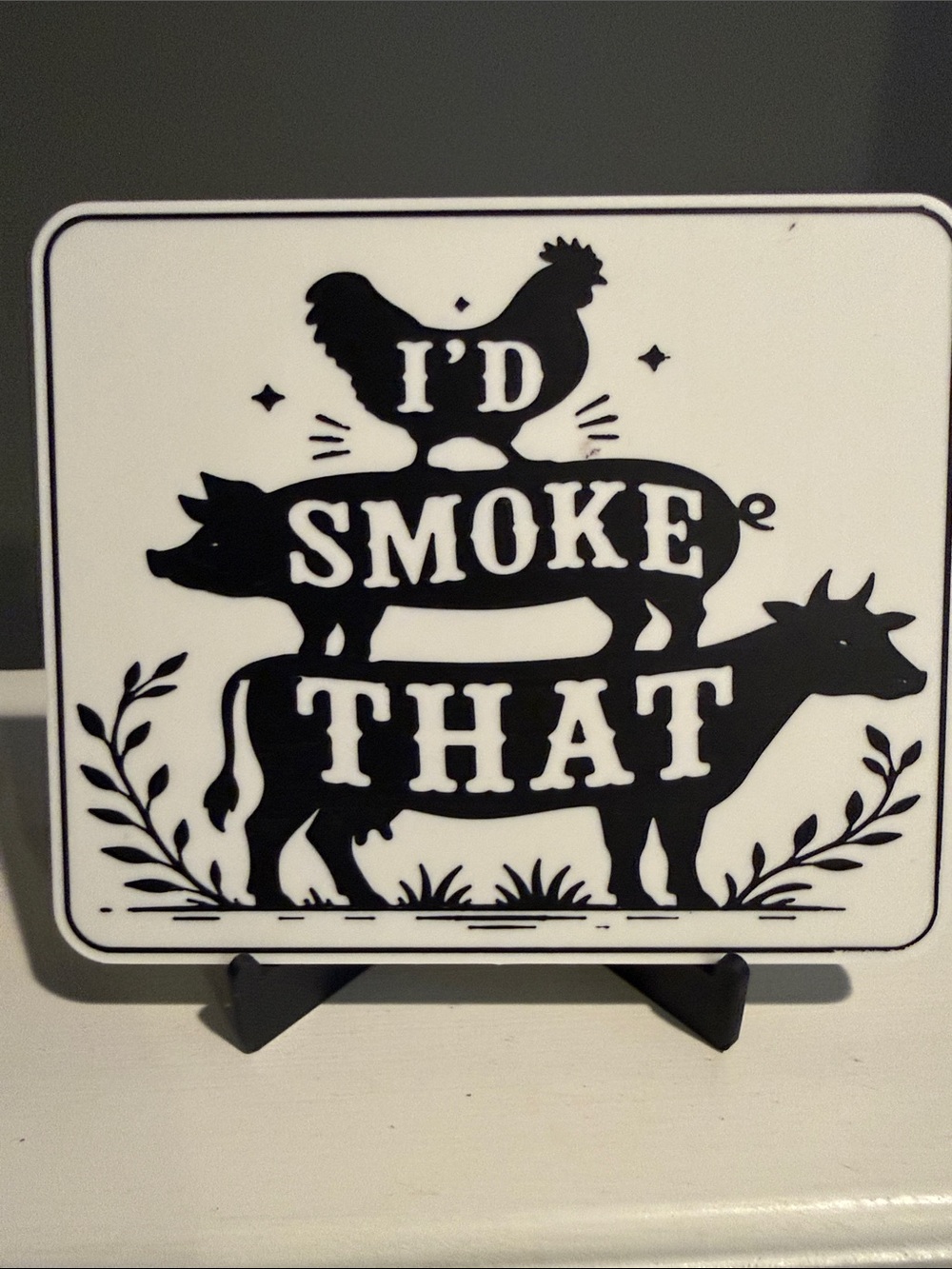 BBQ Red and Black Decorative 3D printed signs - Set of 2 - Picture 2 of 4